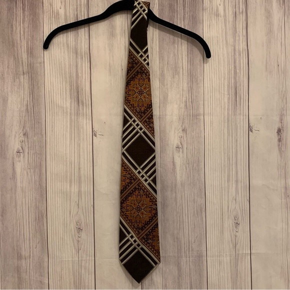 Pierre Cardin Vintage Brown Patterned Men’s Tie - Picture 1 of 4